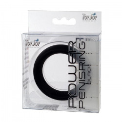 Чёрное эрекционное кольцо на пенис POWER PENISRING LARGE 