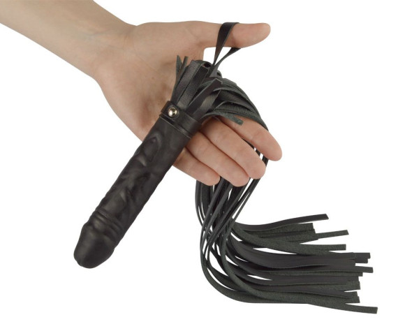 Чёрная плеть Ракета А с ручкой-фаллосом - 50 см. Чёрная плеть Ракета А с ручкой-фаллосом - 50 см.