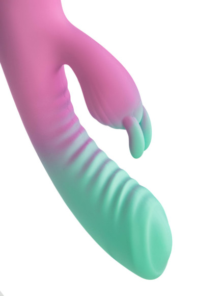 Мятно-розовый вибратор для точки G с клиторальным отростком Orchid - 21 см. Мятно-розовый вибратор для точки G с клиторальным отростком Orchid - 21 см.