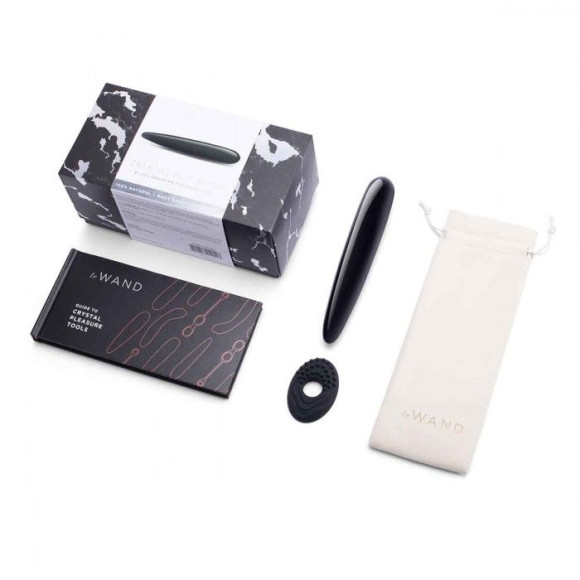 Массажер Le Wand Crystal Slim Wand из черного обсидиана Массажер Le Wand Crystal Slim Wand из черного обсидиана