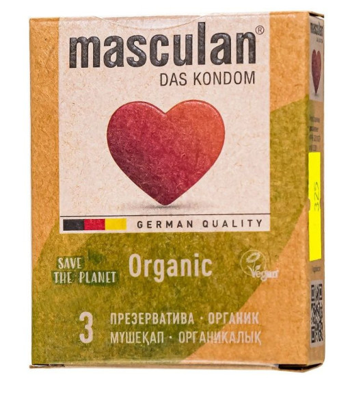 Экологически чистые презервативы Masculan Organic - 3 шт. Экологически чистые презервативы Masculan Organic - 3 шт.