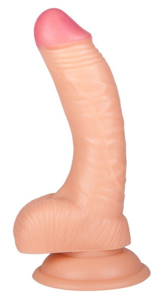Телесный фаллоимитатор с присоской - 18 см. Телесный фаллоимитатор с присоской - 18 см.