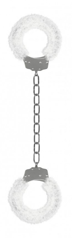 Кандалы с белым мехом Furry Ankle Cuffs