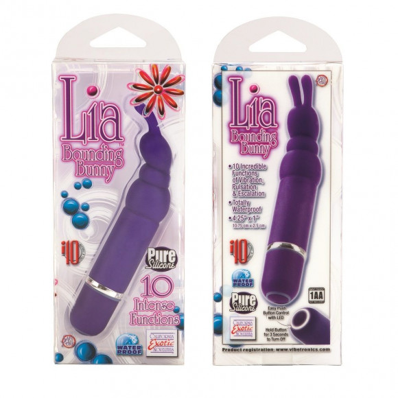 Фиолетовый вибромассажёр с зайчиком на кончике Bounding Bunny - 10,7 см. Фиолетовый вибромассажёр с зайчиком на кончике Bounding Bunny - 10,7 см.