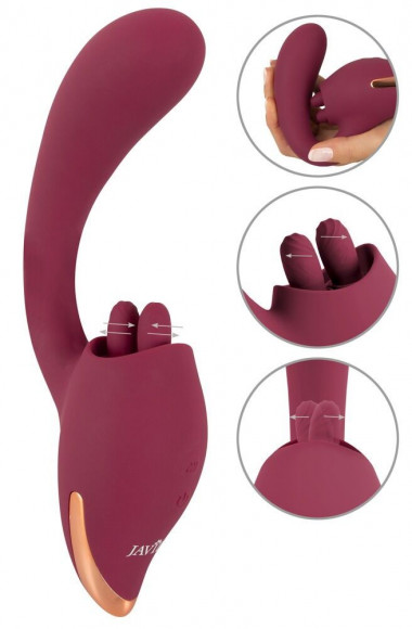 Малиновый вибратор с подвижными язычками 2 Function Vibrator - 20,6 см. Малиновый вибратор с подвижными язычками 2 Function Vibrator - 20,6 см.