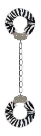 Кандалы с мехом зебры Furry Ankle Cuffs