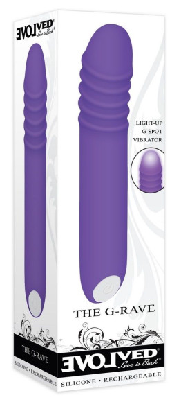 Фиолетовый светящийся G-стимулятор The G-Rave - 15,1 см. Фиолетовый светящийся G-стимулятор The G-Rave - 15,1 см.