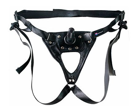 Черный пояс-трусики с насадкой Soft-Принц - 17 см. Черный пояс-трусики с насадкой Soft-Принц - 17 см.