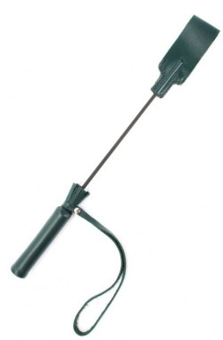 Изумрудный кожаный стек с петлёй на ручке - 37 см. Изумрудный кожаный стек с петлёй на ручке - 37 см.