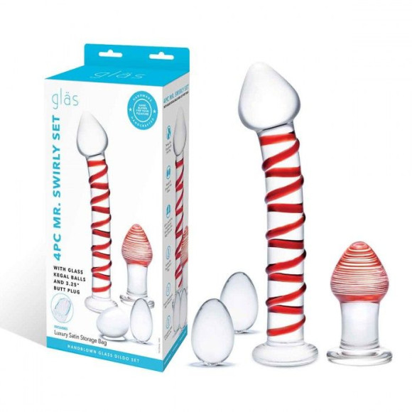 Набор из 4 стеклянных предметов Mr. Swirly Set Набор из 4 стеклянных предметов Mr. Swirly Set