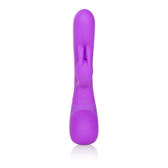 Фиолетовый вибромассажер Impress Rabbit со стимуляцией клитора - 18 см. Фиолетовый вибромассажер Impress Rabbit со стимуляцией клитора - 18 см.