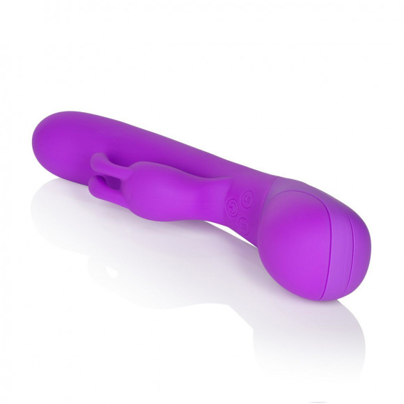 Фиолетовый вибромассажер Impress Rabbit со стимуляцией клитора - 18 см. Фиолетовый вибромассажер Impress Rabbit со стимуляцией клитора - 18 см.