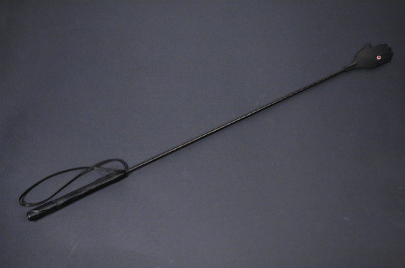 Чёрный стек с ладонью  Стоять-бояться  - 80 см.