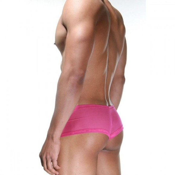 Розовые трусы-хипсы с черной сетчатой вставкой Розовые трусы-хипсы с черной сетчатой вставкой