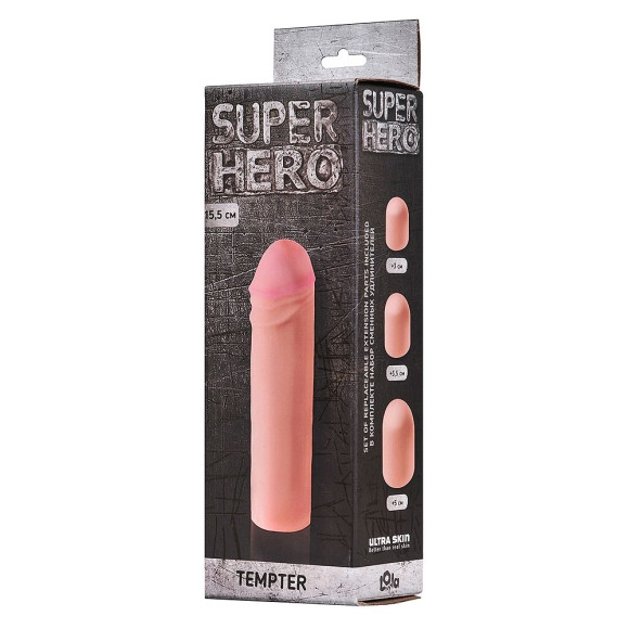 Фаллоудлинитель SUPER HERO Tempter - 16 см. Фаллоудлинитель SUPER HERO Tempter - 16 см.