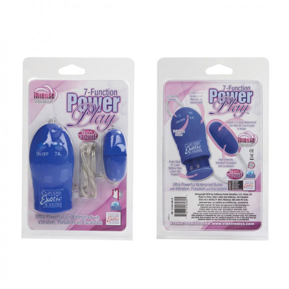 Синее многофункциональное виброяичко Power Play