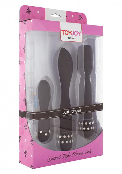 Набор чёрных вибраторов DIAMOND TRIPLE PLEASURE PACK