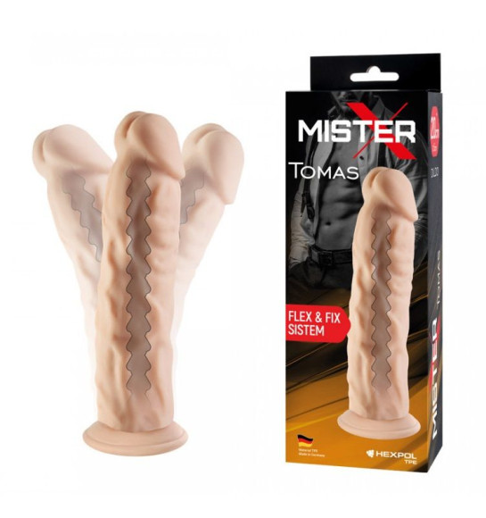 Телесный фаллоимитатор на присоске с гибким хребтом Tomas Телесный фаллоимитатор на присоске с гибким хребтом Tomas