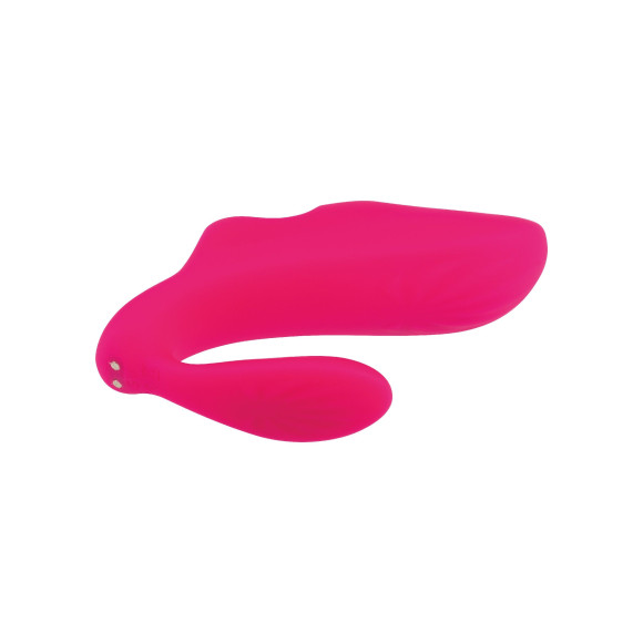 Розовая вибронасадка на палец с дополнительным отростком Розовая вибронасадка на палец с дополнительным отростком