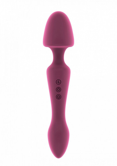 Розовый двусторонний вибратор Sasha - 22,5 см.