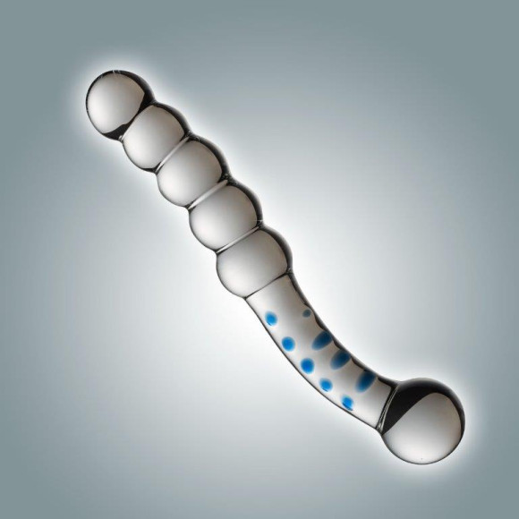 Фигурный стеклянный фаллоимитатор - 20,5 см. Фигурный стеклянный фаллоимитатор - 20,5 см.