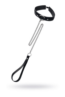 Кожаный ошейник-чокер с поводком