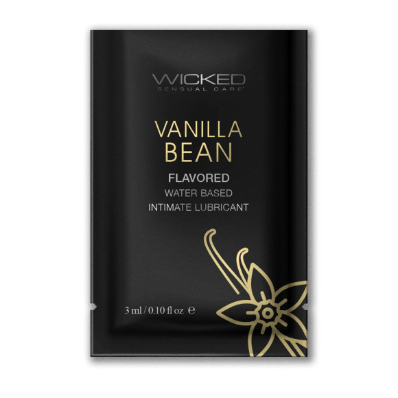 Лубрикант на водной основе с ароматом ванильных бобов Wicked Aqua Vanilla Bean - 3 мл. Лубрикант на водной основе с ароматом ванильных бобов Wicked Aqua Vanilla Bean - 3 мл.