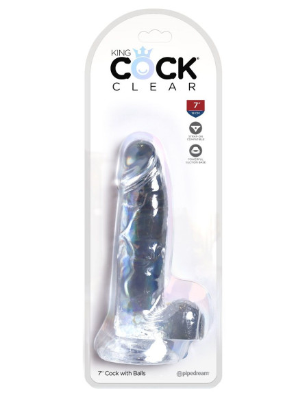 Прозрачный фаллоимитатор 7 Cock with Balls - 20,3 см. Прозрачный фаллоимитатор 7 Cock with Balls - 20,3 см.