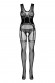 Комбинезон-сетка с имитацией бюстье, трусиков и чулок