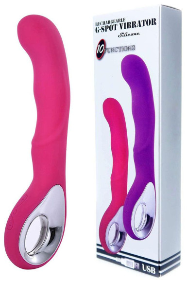 Розовый вибратор для массажа точки G - 20 см. Розовый вибратор для массажа точки G - 20 см.