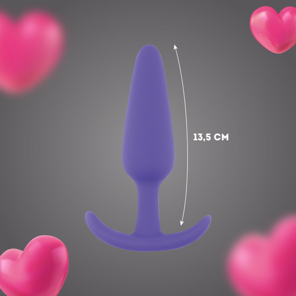 Фиолетовая анальная пробка с ограничителем - 13,5 см. Фиолетовая анальная пробка с ограничителем - 13,5 см.