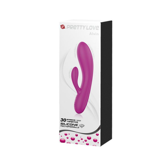Эргономичный вибромассажер Alvin со стимулятором клитора - 16,9 см. Эргономичный вибромассажер Alvin со стимулятором клитора - 16,9 см.