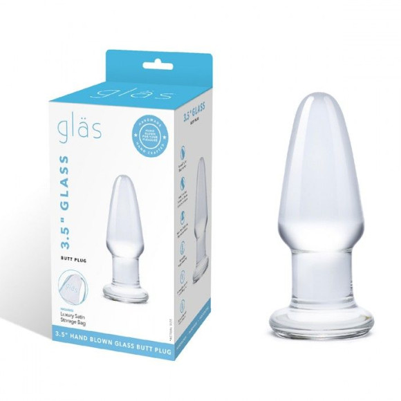 Гладкая стеклянная анальная пробка - 8 см. Гладкая стеклянная анальная пробка - 8 см.