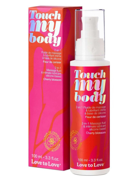 Силиконовый лубрикант 2-в-1 Touch My Body с ароматом вишнёвого цвета - 100 мл.