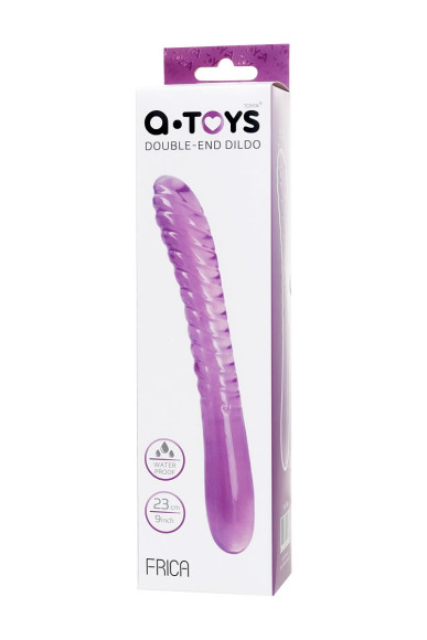 Фиолетовый двусторонний фаллоимитатор Frica - 23 см. Фиолетовый двусторонний фаллоимитатор Frica - 23 см.