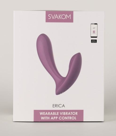 Розовый интерактивный вибромассажер Erica Розовый интерактивный вибромассажер Erica