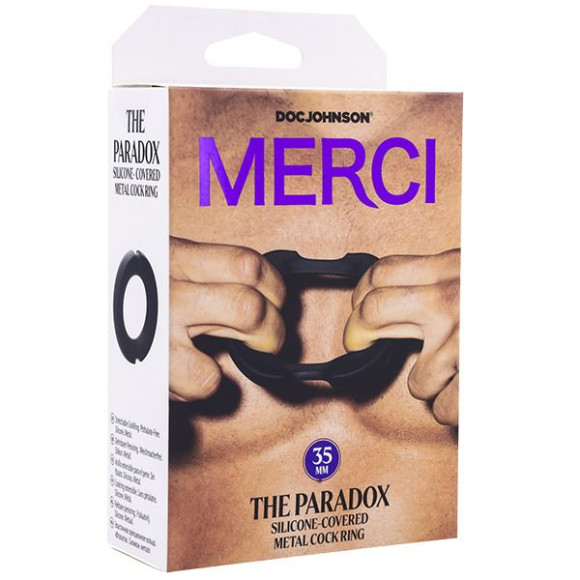 Черное эрекционое кольцо Merci The Paradox 35mm