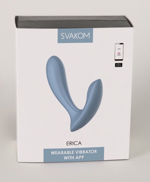 Голубой интерактивный вибромассажер Erica Голубой интерактивный вибромассажер Erica