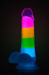Яркий люминесцентный фаллоимитатор Rainbow Rave - 16,5 см.