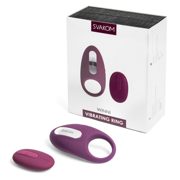 Фиолетовое эрекционное кольцо Winni с вибрацией и пультом ДУ Фиолетовое эрекционное кольцо Winni с вибрацией и пультом ДУ