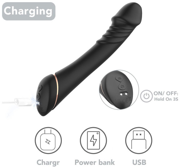 Черный вибратор для G-точки Hancock - 20,4 см Черный вибратор для G-точки Hancock - 20,4 см