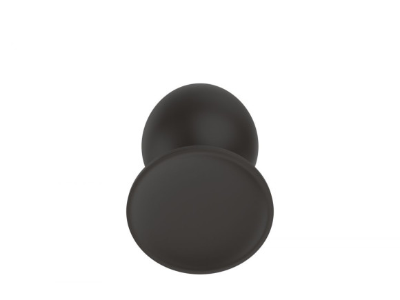 Черная средняя силиконовая анальная пробка с ребрышками на кончике Черная средняя силиконовая анальная пробка с ребрышками на кончике