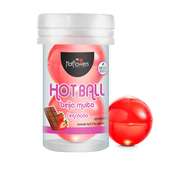 Лубрикант на масляной основе Hot Ball Beija Muito с ароматом шоколада и клубники (2 шарика по 3 гр.) Лубрикант на масляной основе Hot Ball Beija Muito с ароматом шоколада и клубники (2 шарика по 3 гр.)