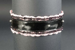 Чёрный подшитый чокер  Готика-12  с кружевами