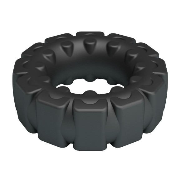 Черное фигурное силиконовое эрекционное кольцо Laiden Черное фигурное силиконовое эрекционное кольцо Laiden