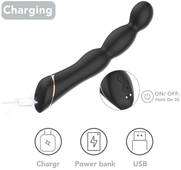 Черный вибратор для G-точки Laband - 21 см. Черный вибратор для G-точки Laband - 21 см.