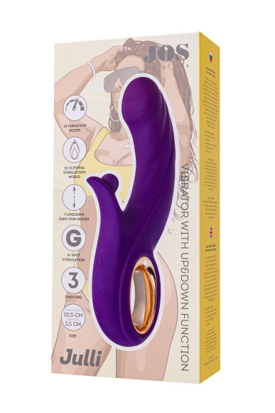 Фиолетовый вибратор Julli с функций Up&Down - 20,5 см. Фиолетовый вибратор Julli с функций Up&Down - 20,5 см.