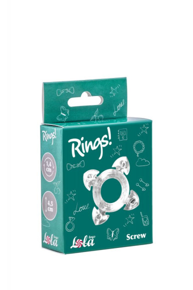 Прозрачное эрекционное кольцо Rings Screw Прозрачное эрекционное кольцо Rings Screw