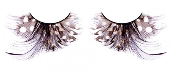 Коричнево-чёрные ресницы-перья