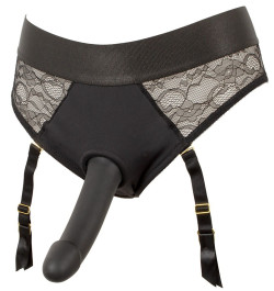Черный женский страпон Strap-on Set: трусики и насадка